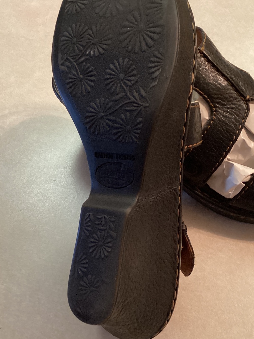 Black Leather Slingback Sandals size 10 - Picture 4 of 9